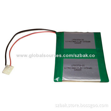 Li-polymer Battery with 7.4V Nominal Voltage, 1,050mAh Rated Capacity and 500-time Lifespan